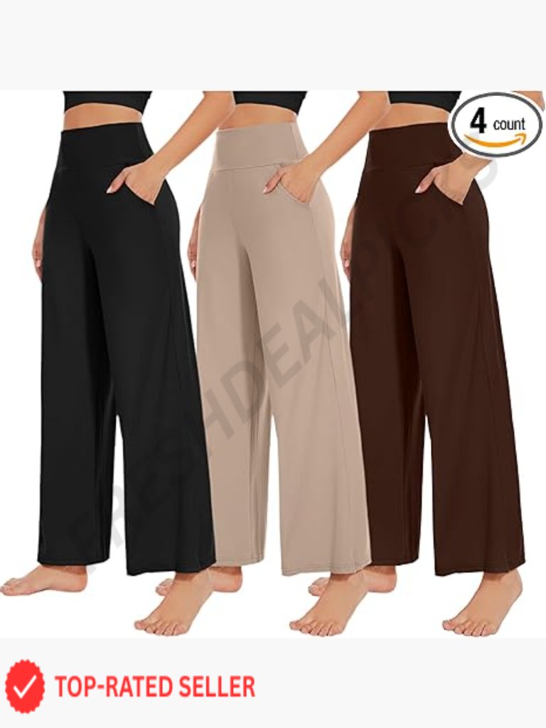 Wide Leg Palazzo Pants High Waist Loose Fit Lounge Yoga Workout Sweatpants